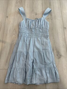 Sunday Best Light Blue Tiered Mini Dress Size Medium Cottagecore Babydoll